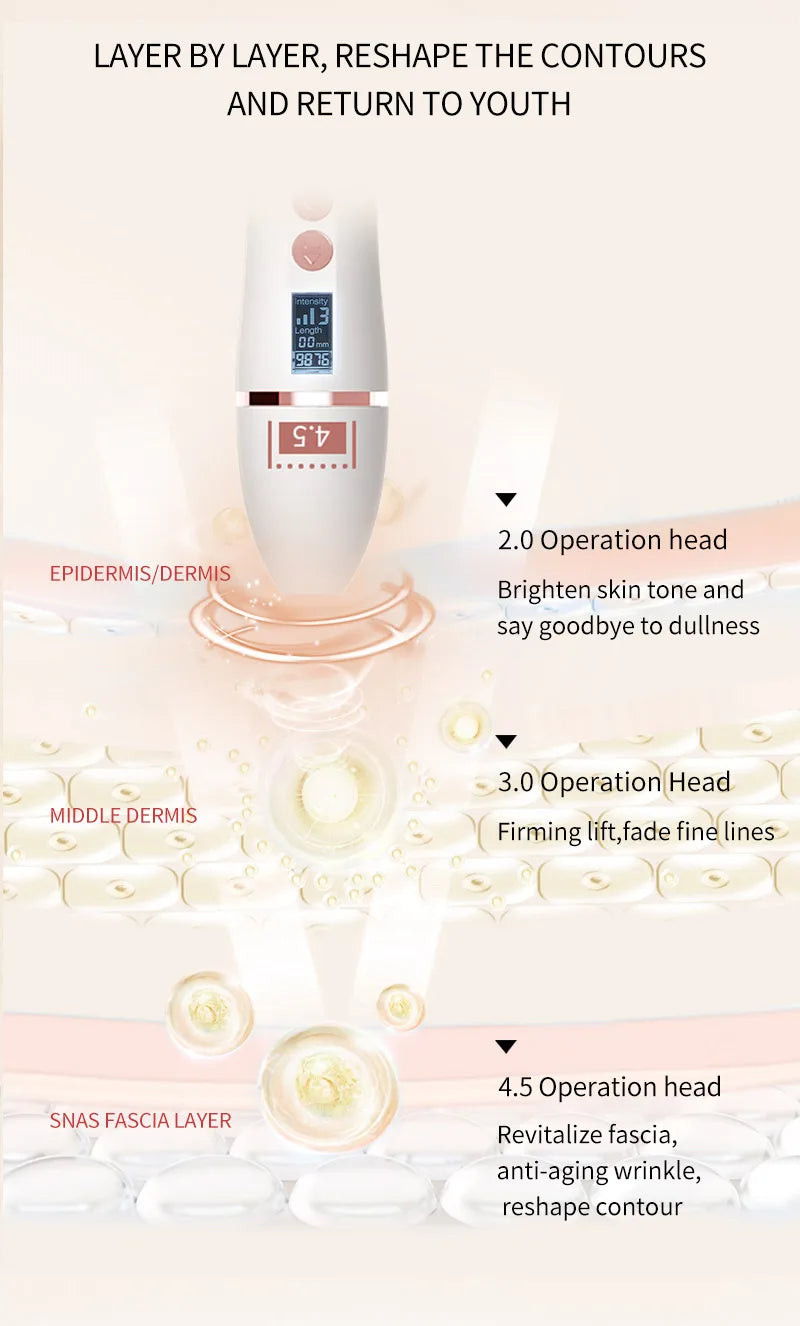 Magic 7D Mini Ultrasonic Face Lifting, Massager SPA Beauty Machine,Wrinkle Removal, Anti-Aging Skin Tightening Eye Care