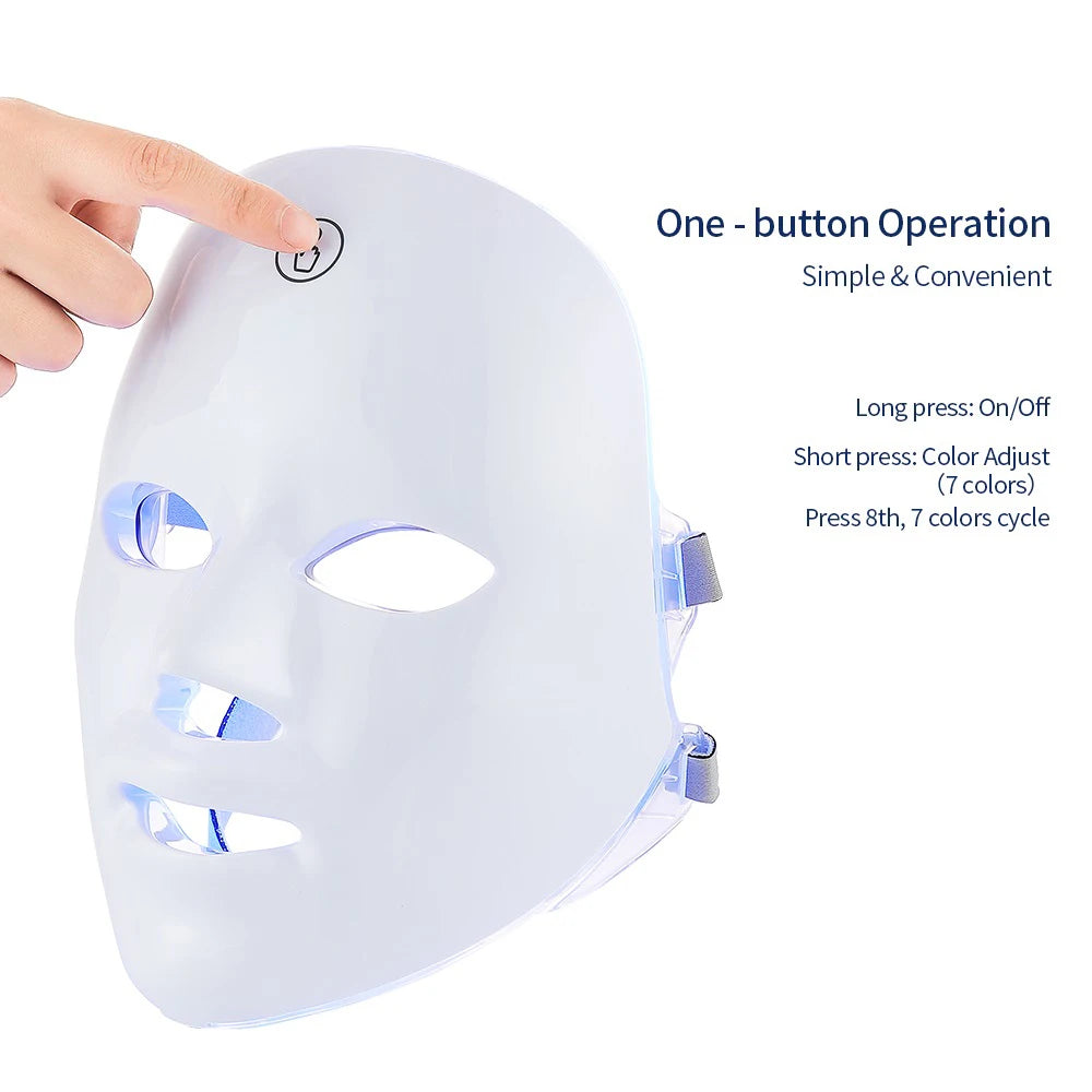 Rechargeable Facial LED Mask 7-Beauty Mask Skin Rejuvenation Home Face Lifting Skin Care Beauty Mask