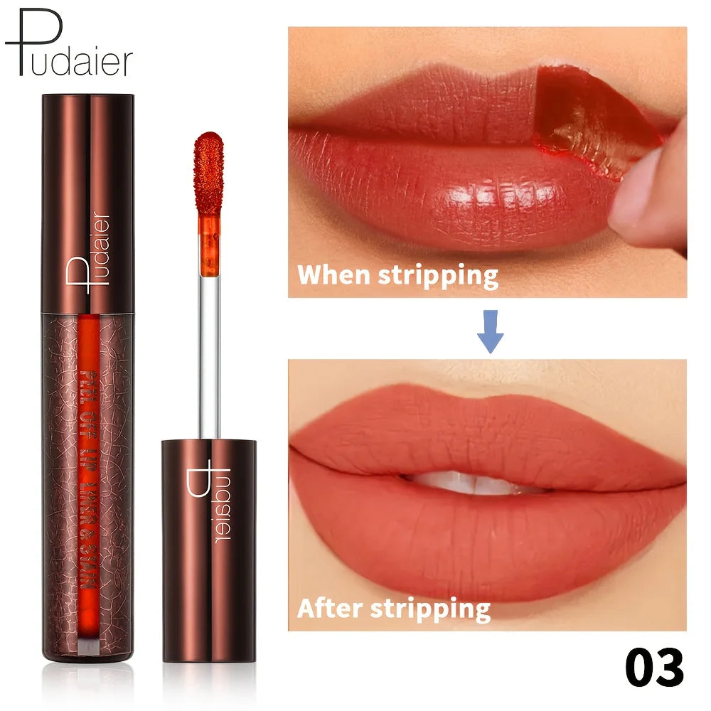 Peel-Off Lip Gloss - Long-wearing waterproof formula, moisturizing gloss, easy to apply, suitable for all light brown skin types