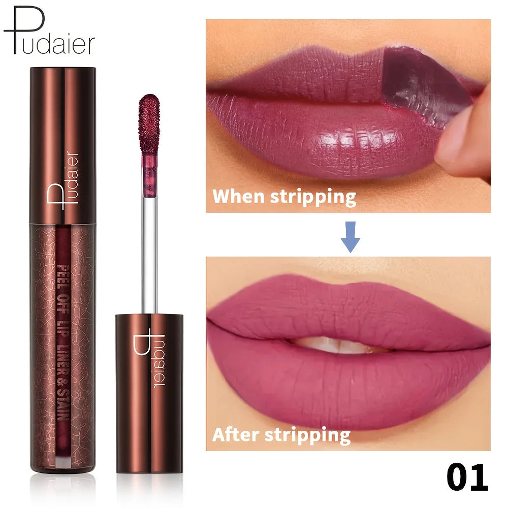 Peel-Off Lip Gloss - Long-wearing waterproof formula, moisturizing gloss, easy to apply, suitable for all light brown skin types