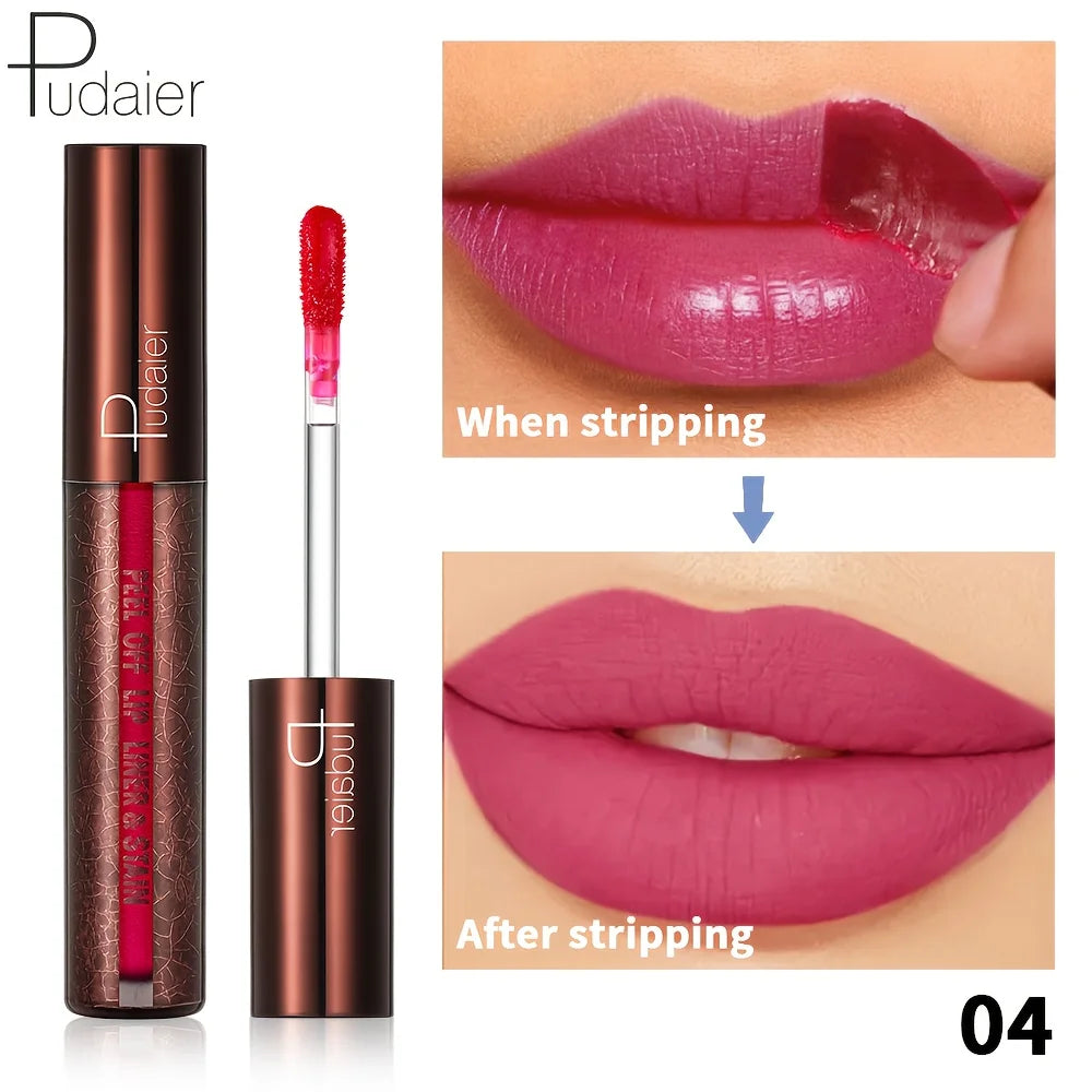 Peel-Off Lip Gloss - Long-wearing waterproof formula, moisturizing gloss, easy to apply, suitable for all light brown skin types