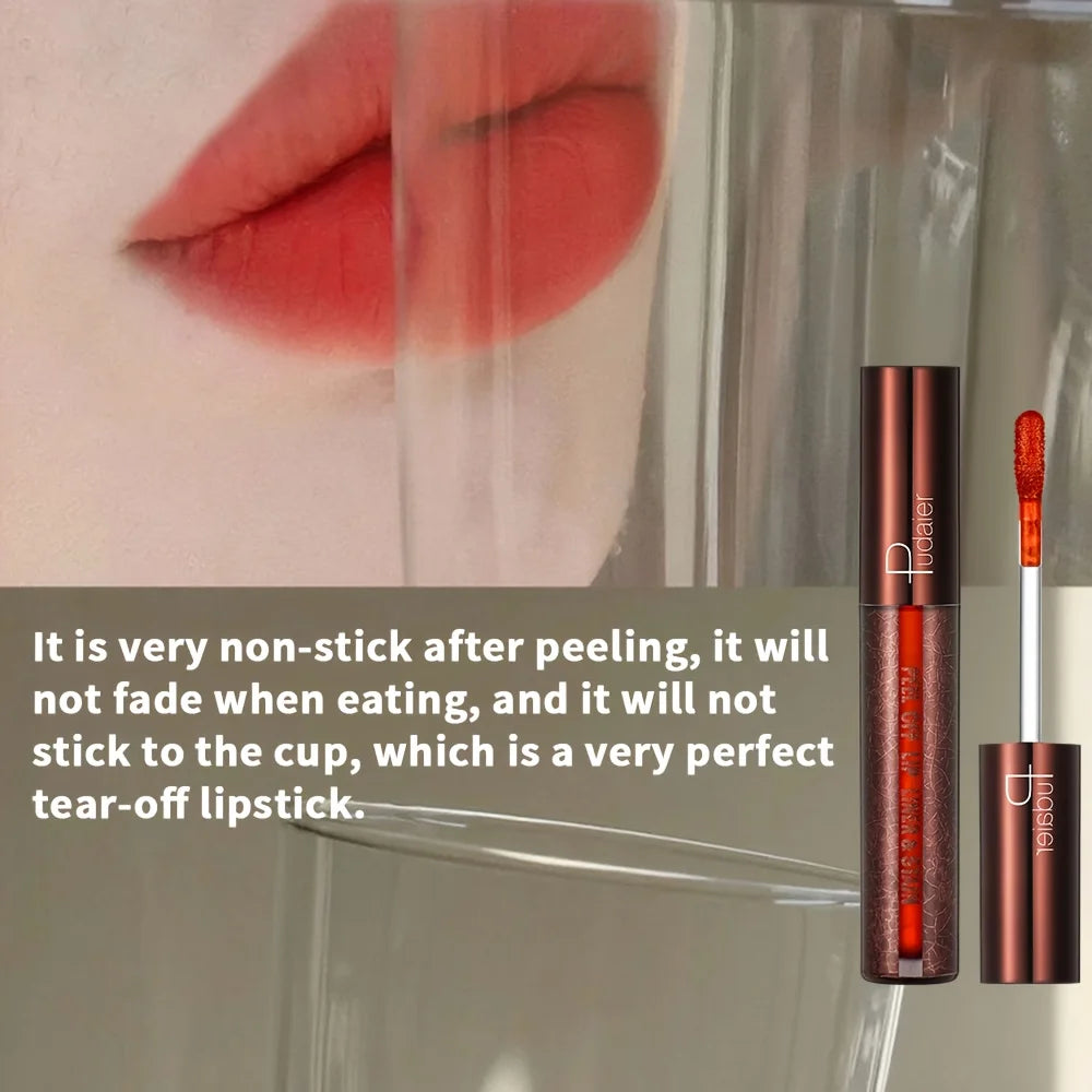 Peel-Off Lip Gloss - Long-wearing waterproof formula, moisturizing gloss, easy to apply, suitable for all light brown skin types