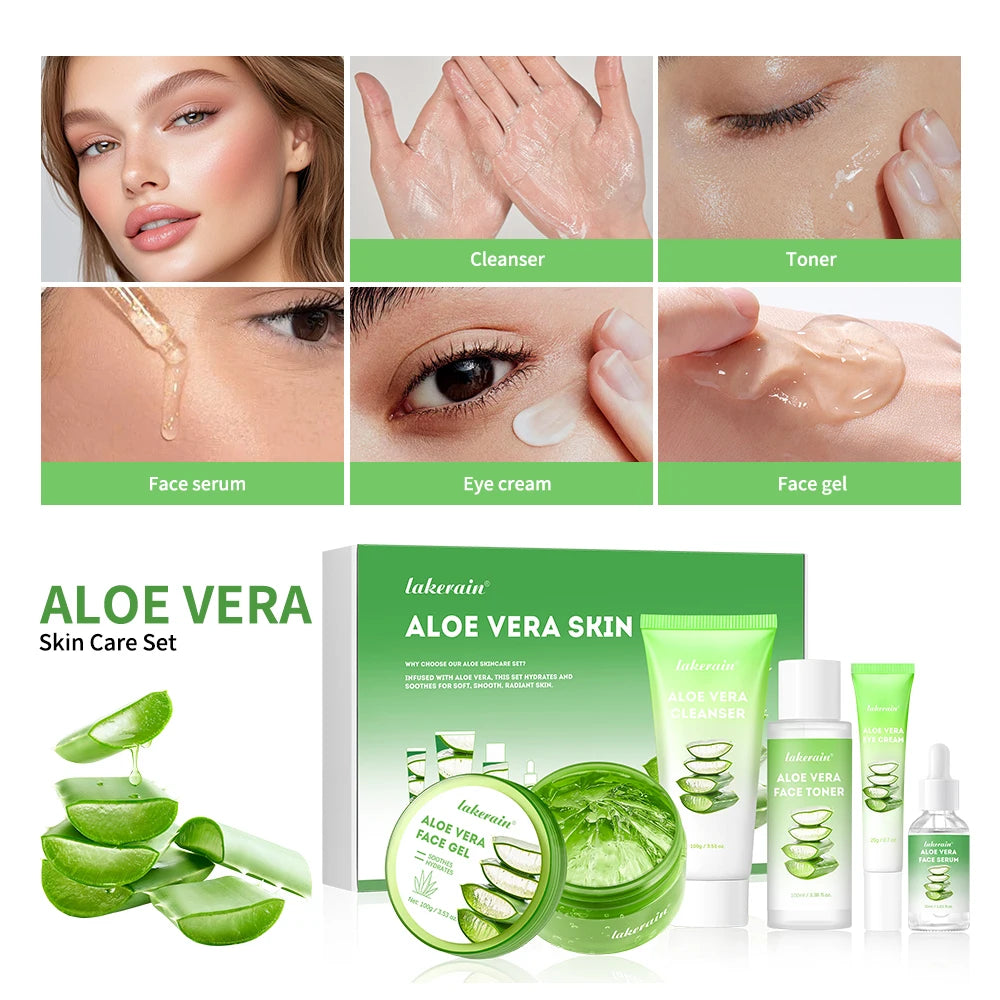 Aloe Vera 5-Piece Skin Care Set – Hydrating & Nourishing Daily Routine