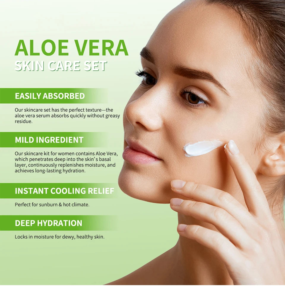 Aloe Vera 5-Piece Skin Care Set – Hydrating & Nourishing Daily Routine