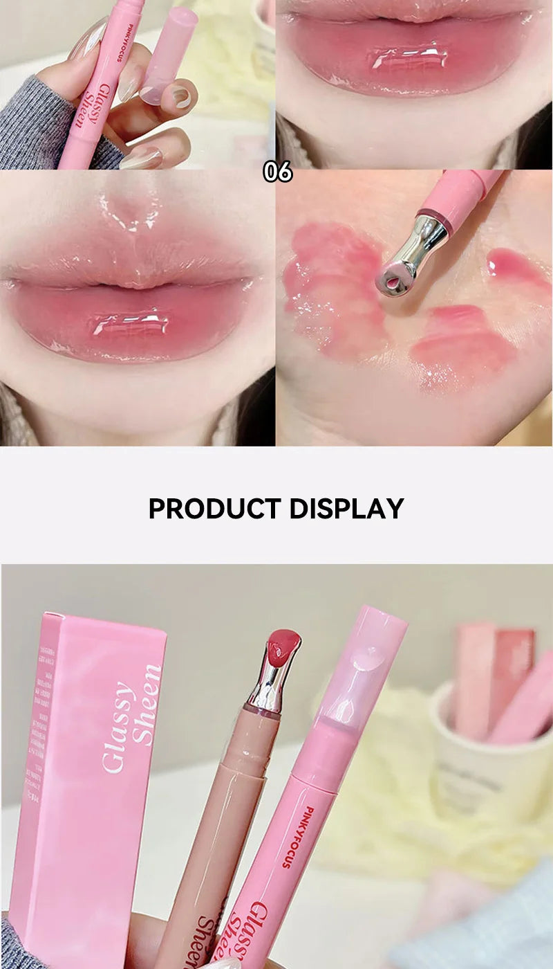 Pinkyfocus Moisturizing, Natural, Easy to Apply, Lipgloss-Has a Water-Gloss Finish, Does Not Stick to the Cup, Does Not Show Lip Lines, Is Non-Sticky, Enhances Lip Volume, Brightens the Complexion, High-End Versatile Korean-S