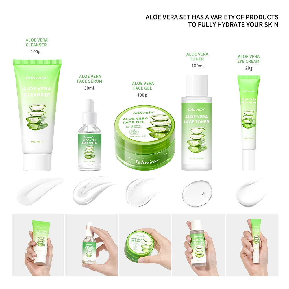 Aloe Vera 5-Piece Skin Care Set – Hydrating & Nourishing Daily Routine