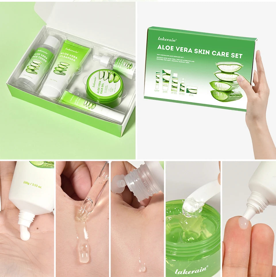 Aloe Vera 5-Piece Skin Care Set – Hydrating & Nourishing Daily Routine